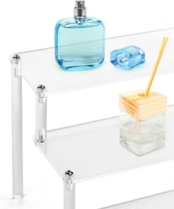 QWORK 3-laags Acryl Displaystandaard, Transparant Acryl Display Riser Plank Voor Figuren, Sieraden, Cupcake, Lippenstift, Nagellak, Kruiden, 30x21x15cm -Bekend Cosmetica Winkel 1003x1200 4