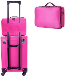 Cosmetica Koffer - Make-up Koffer Met Verstelbare Vakken - Visagie En Nagelstyliste Beauty Koffer - 37x27x13CM - Roze -Bekend Cosmetica Winkel 1025x1200 3