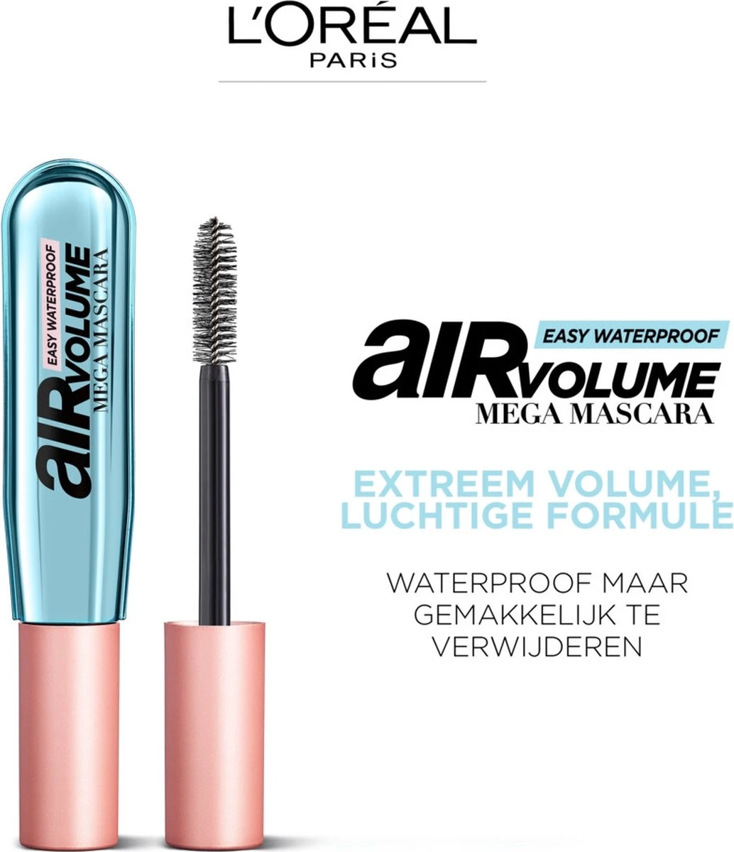 L’Oréal Paris Air Mega Volume Mascara - 01 Black Waterproof - Mega Volume Mascara - 9.4 Ml 5 L’Oréal Paris Air Mega Volume Mascara - 01 Black Waterproof - Mega Volume Mascara - 9.4 Ml - Afbeelding 3