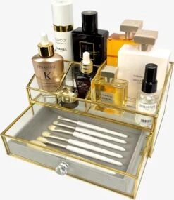 Make Up Organizer Stella | Goud| Cosmetica Organizer|sieraden Organizer | Make Up Organizer | Beautybox | Vitrine Boxje | Glazen Box |Makeup Organizer |Beauty Organizer | Makeupbox |Organizer | Storage Box |Make-uporganizer| Opbergdoos | Sieradendoos -Bekend Cosmetica Winkel 1040x1200 5
