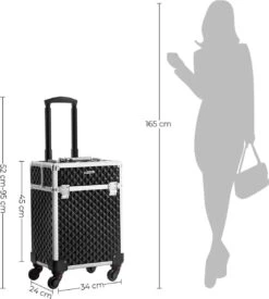 Cosmetische Koffer, Trolley, Make-up Case Met Handvat, 4 Universele Wielen, 4 Uitschuifbare Dienbladen, Make-up Tas, Voor Reizen, Zwart 17 Cosmetische Koffer, Trolley, Make-up Case Met Handvat, 4 Universele Wielen, 4 Uitschuifbare Dienbladen, Make-up Tas, Voor Reizen, Zwart -Bekend Cosmetica Winkel 1077x1200 6