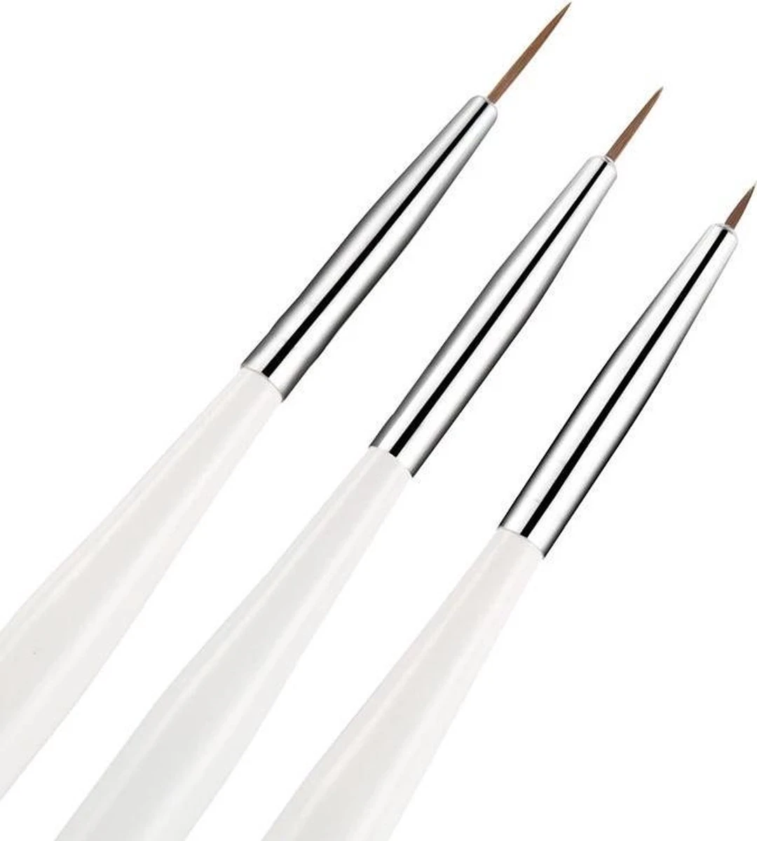 Merkloos Nail Art 3 Witte Penselen - Kwast - Eyelinerkwast - Liner - Brush - Fineliner - Totaal 3 Kwasten 5 Merkloos Nail Art 3 Witte Penselen - Kwast - Eyelinerkwast - Liner - Brush - Fineliner - Totaal 3 Kwasten - Afbeelding 3