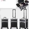 Kapper Koffer| Nagel | Visagist | Make-up | Cosmetica | Schminken | Trolley Stevig En Gemaakt Van Aluminium | 3 Delig | 8 Wielen | Bedekt Met Mooie Zilver Strips -Bekend Cosmetica Winkel 1080x1200 5