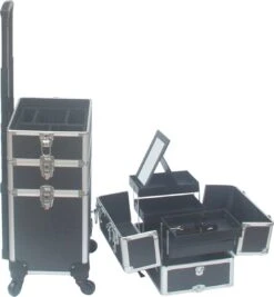 VDD Aluminium Visagie Kappers Koffer Trolley - Make-up Schmink Nagel Koffer Trolley - Zwart 10 VDD Aluminium Visagie Kappers Koffer Trolley - Make-up Schmink Nagel Koffer Trolley - Zwart -Bekend Cosmetica Winkel 1112x1200 4