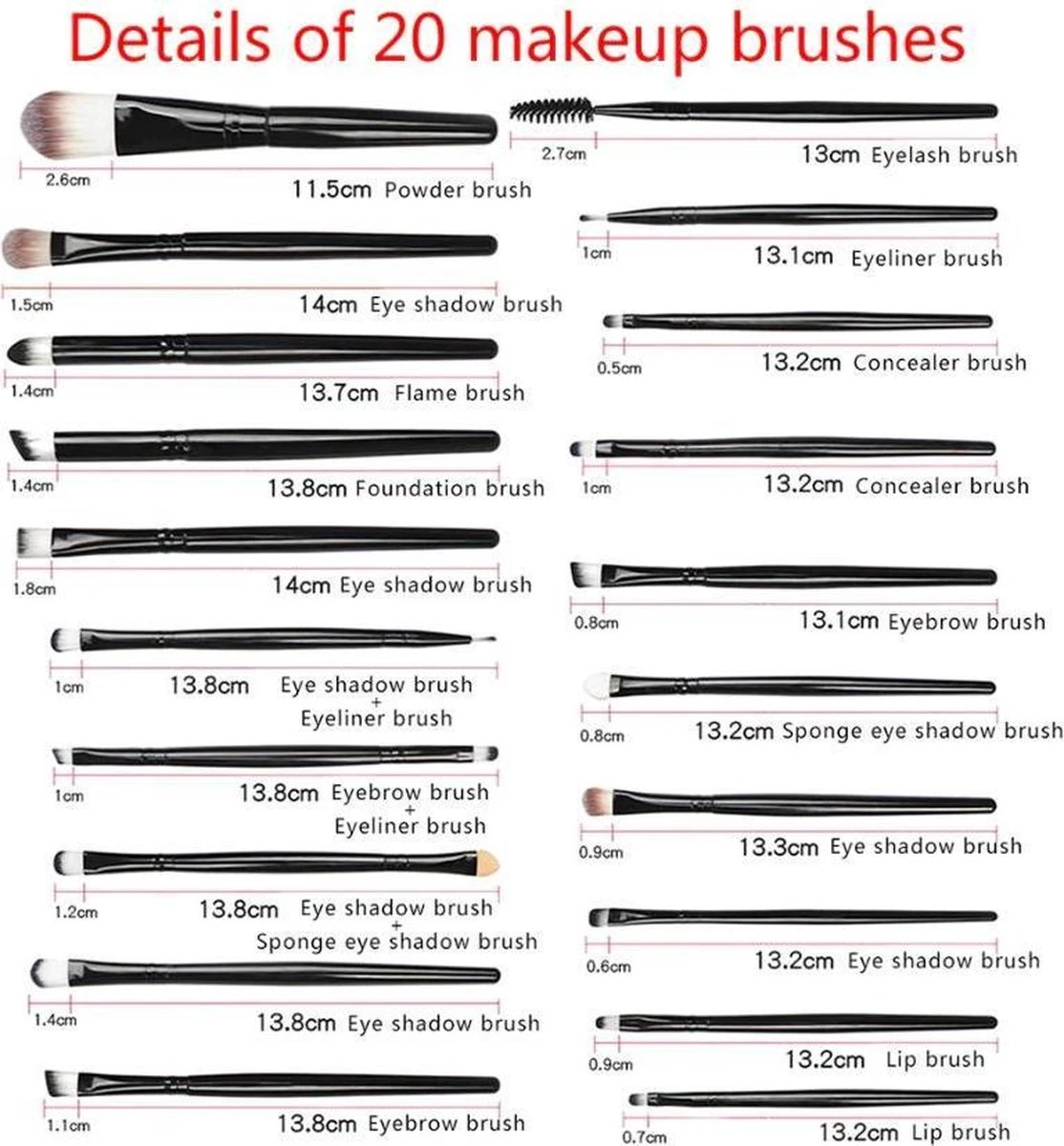 20Stuks Make-Up Kwasten Set Groen Oogschaduw Foundation Poeder Eyeliner Wimper Lip Make Up Borstel Cosmetische Beauty Tool Kit Hot 4 20Stuks Make-Up Kwasten Set Groen Oogschaduw Foundation Poeder Eyeliner Wimper Lip Make Up Borstel Cosmetische Beauty Tool Kit Hot - Afbeelding 2
