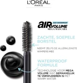 L’Oréal Paris Air Mega Volume Mascara - 01 Black Waterproof - Mega Volume Mascara - 9.4 Ml 14 L’Oréal Paris Air Mega Volume Mascara - 01 Black Waterproof - Mega Volume Mascara - 9.4 Ml -Bekend Cosmetica Winkel 1117x1200 1