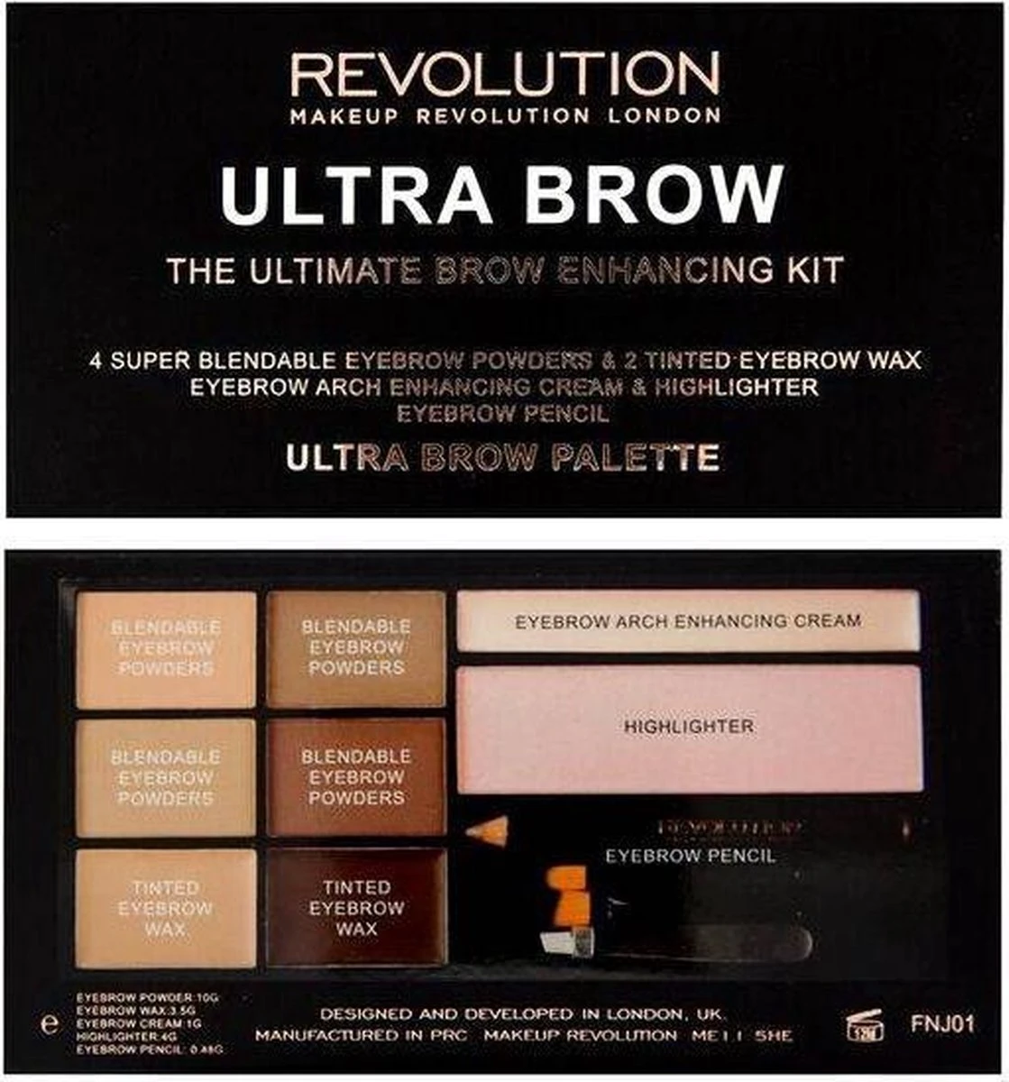 Makeup Revolution Ultra Brow The Ultimate Brow Enhancing Kit - Fair To Medium 5 Makeup Revolution Ultra Brow The Ultimate Brow Enhancing Kit - Fair To Medium - Afbeelding 3