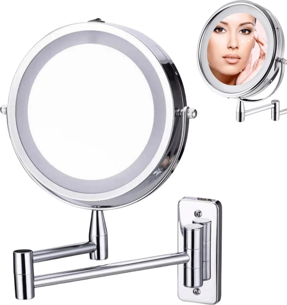 Best’Livin Led Spiegel - Badkamer - Hollywood - Visagie - Spiegellamp - Spiegelverlichting - Slimme Lampen - Oplaadbaar 3 Best’Livin Led Spiegel - Badkamer - Hollywood - Visagie - Spiegellamp - Spiegelverlichting - Slimme Lampen - Oplaadbaar