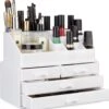 A&K 2in1 Make-up Organizer - 4 Lades Cosmetica Opbergdoos - Kaptafel - Wit -Bekend Cosmetica Winkel 1135x1200 15