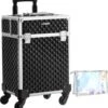 Cosmetische Koffer, Trolley, Make-up Case Met Handvat, 4 Universele Wielen, 4 Uitschuifbare Dienbladen, Make-up Tas, Voor Reizen, Zwart -Bekend Cosmetica Winkel 1137x1200 10