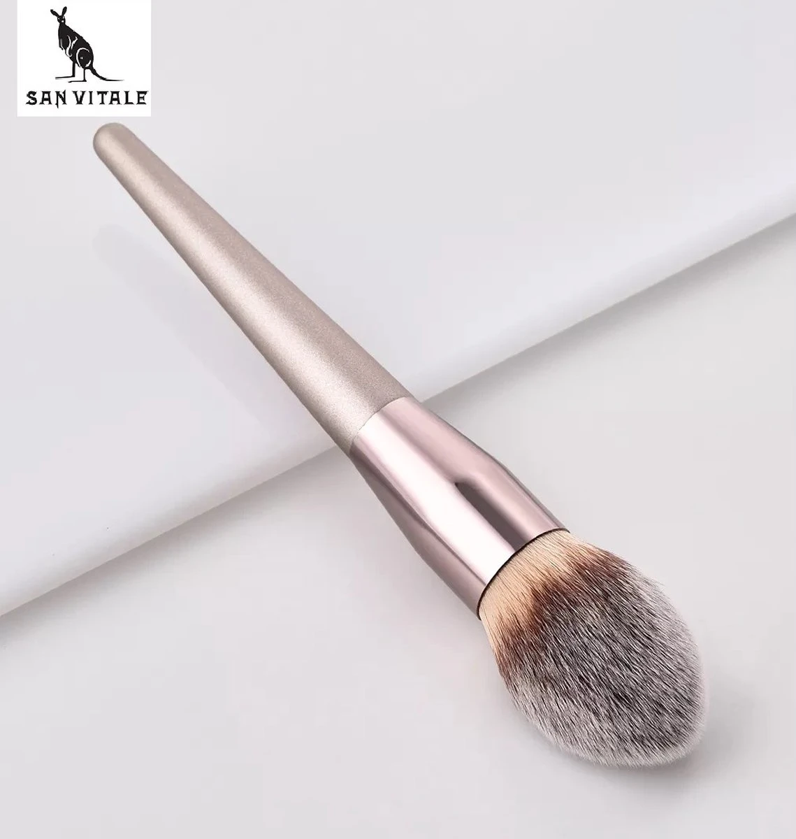 San Vitale® - Luxe Professionele Make Up Kwasten Set - Make Up Brush - Vegan Penselen - Inclusief Pouch - Make Up Pouch Met 10-delig Penselen Set - Champagne/goud 7 San Vitale® - Luxe Professionele Make Up Kwasten Set - Make Up Brush - Vegan Penselen - Inclusief Pouch - Make Up Pouch Met 10-delig Penselen Set - Champagne/goud - Afbeelding 5