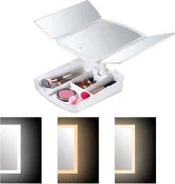 Merkloos Make-up Organizer Met Spiegel En LED Van METU-Online - Make Up Opberger - Make Up Spiegel Met Led Lamp - Makeup Opbergdoos - Make-up Spiegel Wit - Make Up Spiegel Met Verlichting En Usb - Make Up Koffer - Make Up Tafel - Make Up Organizer -Bekend Cosmetica Winkel 1140x1200 12