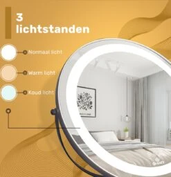 Great's® Make Up Spiegel Met LED Verlichting - ⌀ 40cm - Visagie Spiegel Rond - Extra Close Up Spiegeltje 10x - Zwart -Bekend Cosmetica Winkel 1157x1200 9