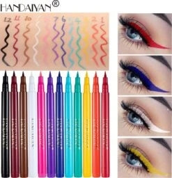 HANDAIYAN 12 Kleuren Mat Sneldrogend Niet Gemakkelijk Uit Te Vegen Kleur Eyeliner Set Make-up Show 11 HANDAIYAN 12 Kleuren Mat Sneldrogend Niet Gemakkelijk Uit Te Vegen Kleur Eyeliner Set Make-up Show -Bekend Cosmetica Winkel 1158x1200 3