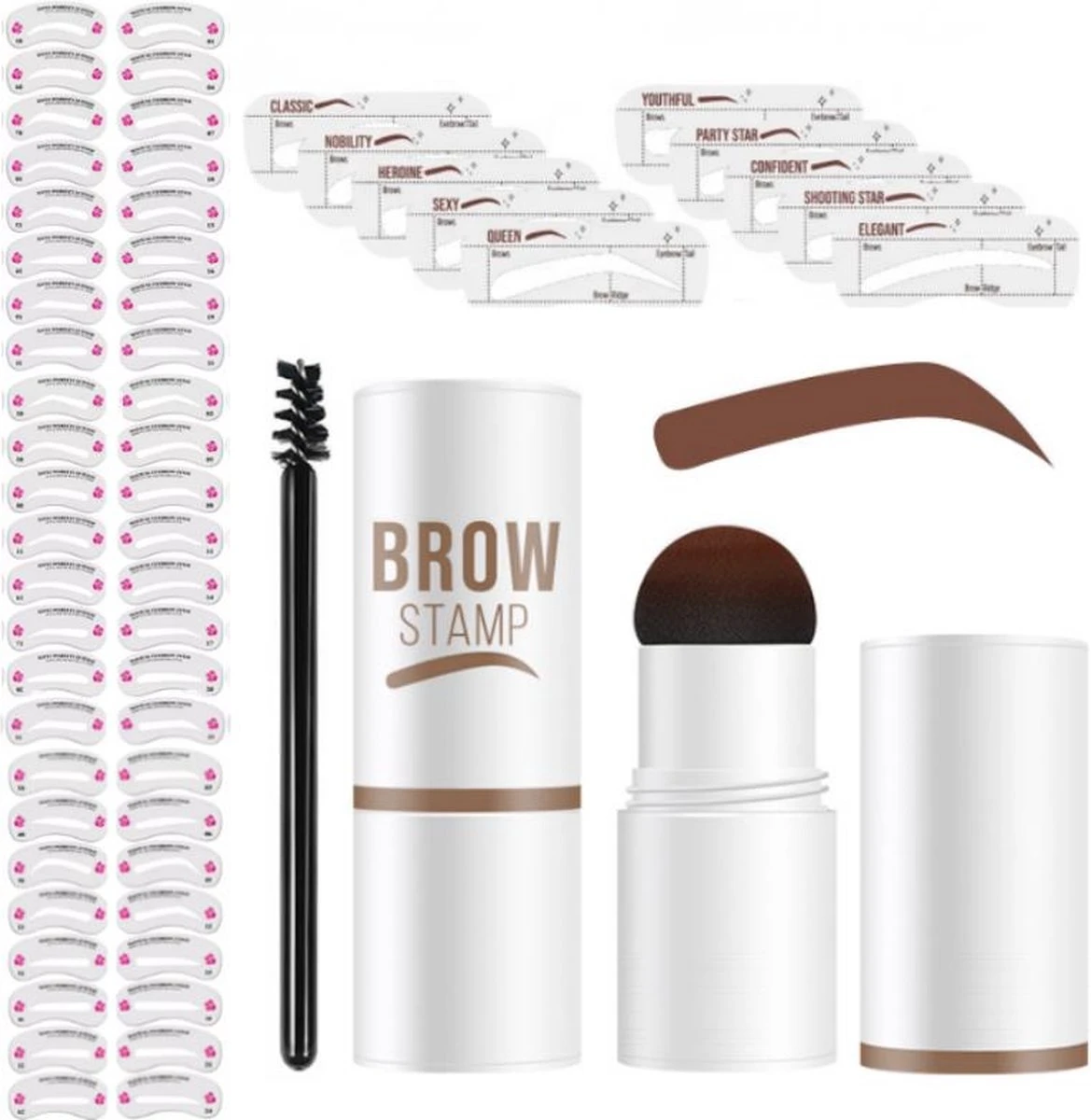 Merkloos Wenkbrauw Stempel – Brow Stamp – Stempelset – Make Up – Bruin – Incl. 34 Sjablonen – Incl. Wenkbrauw Borstel – Waterproof - Herbruikbaar - Cadeau Voor Haar 3 Merkloos Wenkbrauw Stempel – Brow Stamp – Stempelset – Make Up – Bruin – Incl. 34 Sjablonen – Incl. Wenkbrauw Borstel – Waterproof - Herbruikbaar - Cadeau Voor Haar