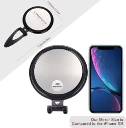 5 Inch, 20X Vergrootspiegel, Tweezijdige Spiegel, 20X/1X Vergroting, Opvouwbare Make-upspiegel Met Handheld/standaard, Gebruik Voor Make-up Toepassing, Pincet En Mee-eter/onzuiverheid Verwijdering -Bekend Cosmetica Winkel 1174x1200 19
