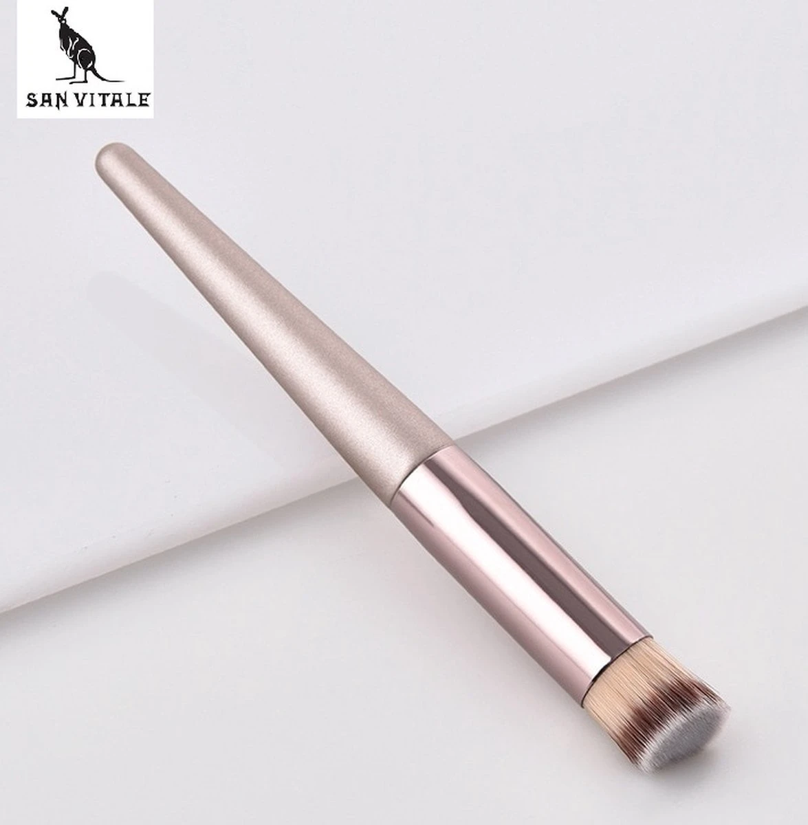 San Vitale® - Luxe Professionele Make Up Kwasten Set - Make Up Brush - Vegan Penselen - Inclusief Pouch - Make Up Pouch Met 10-delig Penselen Set - Champagne/goud 11 San Vitale® - Luxe Professionele Make Up Kwasten Set - Make Up Brush - Vegan Penselen - Inclusief Pouch - Make Up Pouch Met 10-delig Penselen Set - Champagne/goud - Afbeelding 9