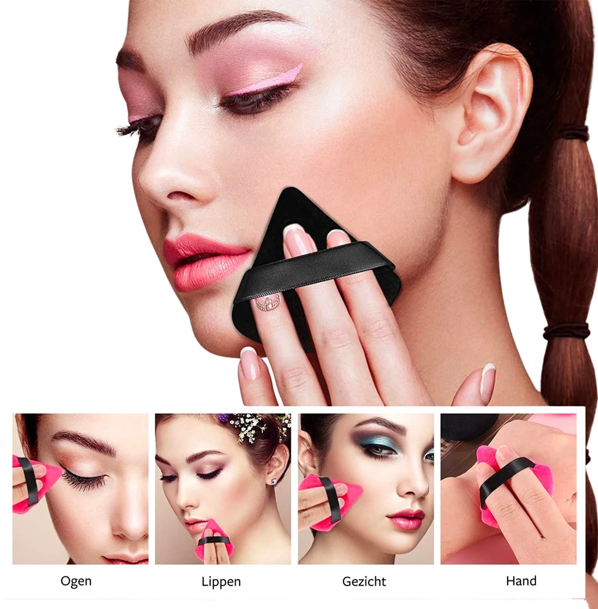 Merkloos Powder Puff Driehoek - Beauty Blender - Powder Puff - Poederdons - 12 Stuks - Zwart 6 Merkloos Powder Puff Driehoek - Beauty Blender - Powder Puff - Poederdons - 12 Stuks - Zwart - Afbeelding 4