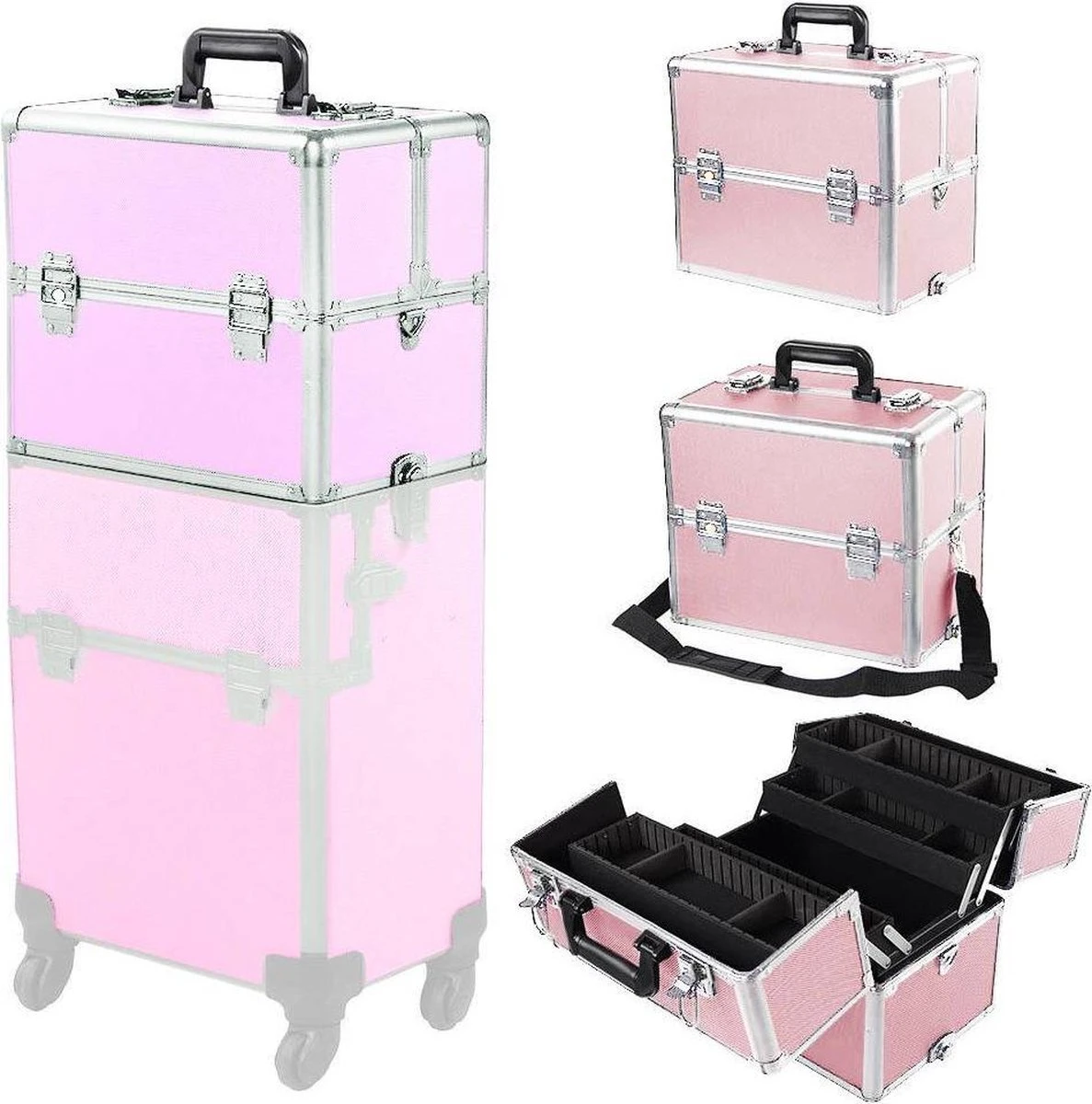 Trolley Nagelkoffer Nagelstyliste Koffer - Beautycase 4 Trolley Nagelkoffer Nagelstyliste Koffer - Beautycase - Afbeelding 2