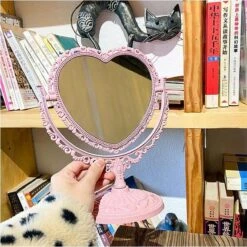 Kawaii Roze Makeup Spiegel - Hart Spiegel - Dubbelzijdig - Makeup Mirror -Bekend Cosmetica Winkel 1198x1200 75