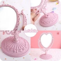 Kawaii Roze Makeup Spiegel - Hart Spiegel - Dubbelzijdig - Makeup Mirror -Bekend Cosmetica Winkel 1198x1200 76