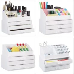 Relaxdays Make-up Organizer Klein - Stapelbaar - Sieradendoosje - Cosmetica - Opbergbox - Doorzichtig -Bekend Cosmetica Winkel 1198x1200 82