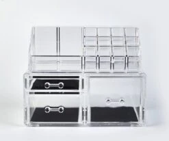 Wowup Makeup Organizer | Cosmetica Houder | Makeup Doos | Transparant | Tweedelig | Sieradendoos | Nagellak Opberger | Makeup Opberger | Lippenstift Opberger | Lippenstift Organizer -Bekend Cosmetica Winkel 1200x1001 3