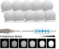 Jumalu Hollywood Spiegellampen – Spiegelverlichting Met 10 LED Lampen – Dimbare Make Up Spiegel Lamp – 4 Meter Kabel -Bekend Cosmetica Winkel 1200x1005 5