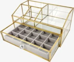 Make Up Organizer Stella | Goud| Cosmetica Organizer|sieraden Organizer | Make Up Organizer | Beautybox | Vitrine Boxje | Glazen Box |Makeup Organizer |Beauty Organizer | Makeupbox |Organizer | Storage Box |Make-uporganizer| Opbergdoos | Sieradendoos -Bekend Cosmetica Winkel 1200x1012 8