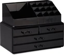 A&K 2in1 Make-up Organizer - 4 Lades Cosmetica Opbergdoos - Kaptafel - Zwart -Bekend Cosmetica Winkel 1200x1035 4