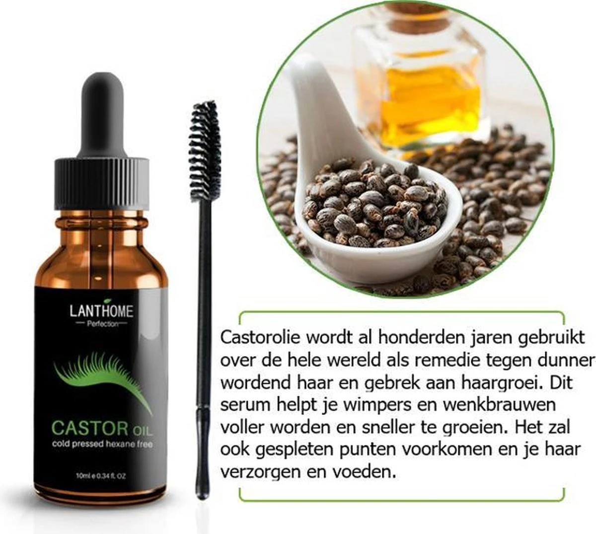 100% Natuurlijke Groei - Wenkbrauwserum - Vollere Wenkbrauwen - Castor Olie - Wenkbrauw Serum - 10ML 5 100% Natuurlijke Groei - Wenkbrauwserum - Vollere Wenkbrauwen - Castor Olie - Wenkbrauw Serum - 10ML - Afbeelding 3