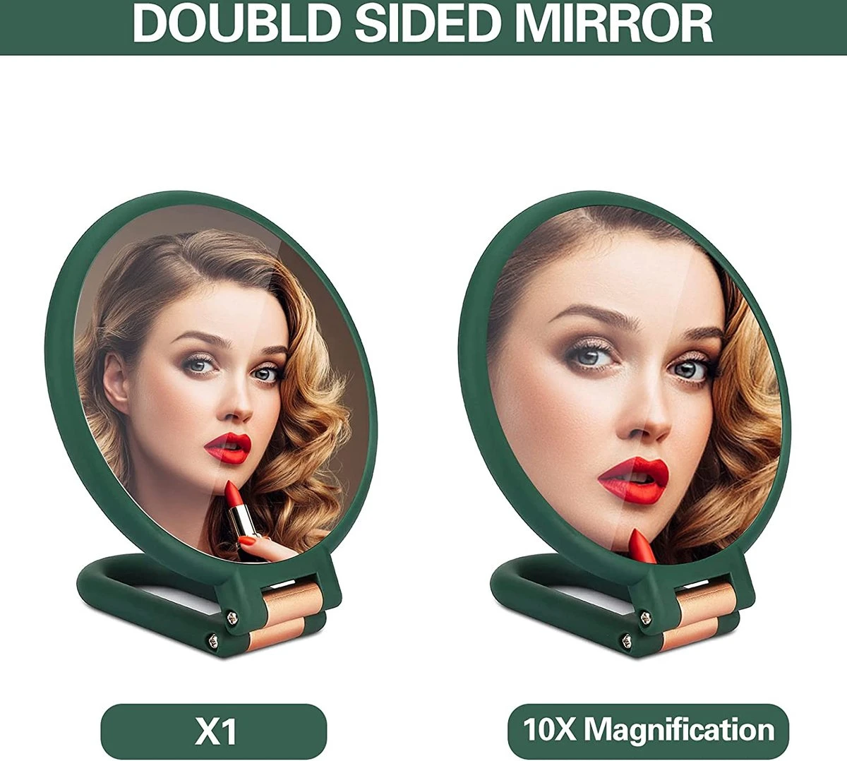 FOGARI Handspiegel Met 1 X 10 X Vergroting, Dubbelzijdige Make-upspiegel, Draagbare Kleine Spiegel, Inklapbare Verstelbare Spiegel Met Handvat, Ronde Reisspiegel, Make-upspiegel, Tafelspiegel, 360 Graden Draaibaar 5 FOGARI Handspiegel Met 1 X 10 X Vergroting, Dubbelzijdige Make-upspiegel, Draagbare Kleine Spiegel, Inklapbare Verstelbare Spiegel Met Handvat, Ronde Reisspiegel, Make-upspiegel, Tafelspiegel, 360 Graden Draaibaar - Afbeelding 3
