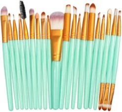 20Stuks Make-Up Kwasten Set Groen Oogschaduw Foundation Poeder Eyeliner Wimper Lip Make Up Borstel Cosmetische Beauty Tool Kit Hot