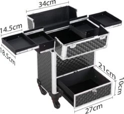 Monkey's Aluminium Kapperskoffer - Zwart - Beauty Case - Cosmeticakoffer - Make-upkoffer - Trolley - 360 Graden Wielen - 34 X 24 X 55.5 Cm 18 Monkey's Aluminium Kapperskoffer - Zwart - Beauty Case - Cosmeticakoffer - Make-upkoffer - Trolley - 360 Graden Wielen - 34 X 24 X 55.5 Cm -Bekend Cosmetica Winkel 1200x1107 15