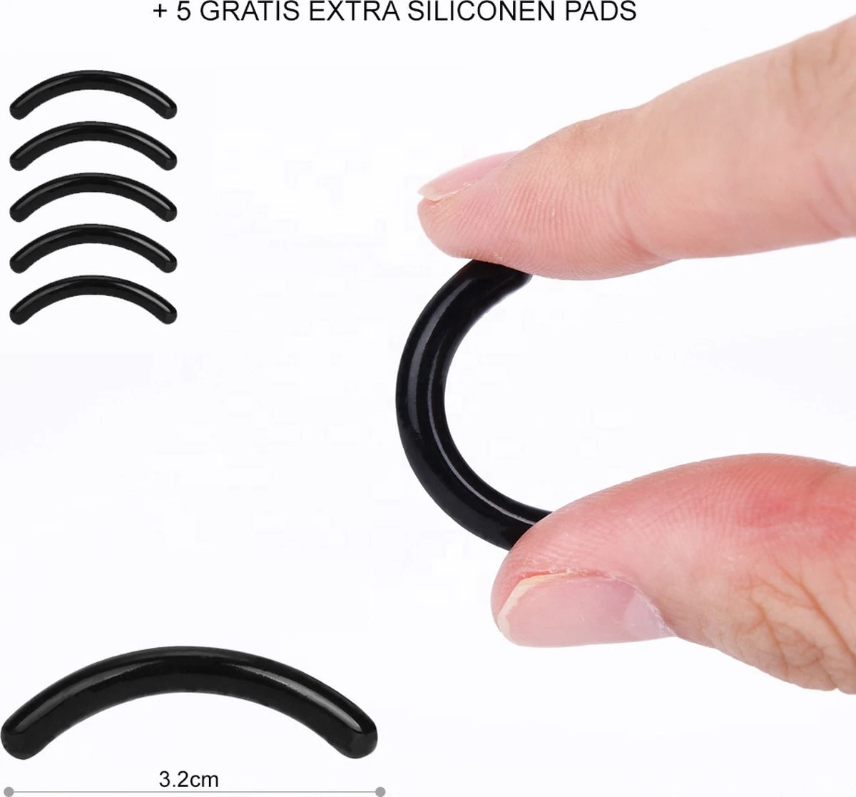 INTER-ESQUE® Wimperkruller - Eyelash Curler + 5x Gratis Extra Siliconen Pad - Zwart 9 INTER-ESQUE® Wimperkruller - Eyelash Curler + 5x Gratis Extra Siliconen Pad - Zwart - Afbeelding 7