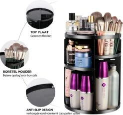 ESSIBLE Make-Up Organizer - 360° Roterend - Opbergbox - Opbergdoos Cosmetica - Sieradendoos - Nagellak - Lippenstift - Zwart -Bekend Cosmetica Winkel 1200x1122 11