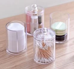 Without Lemon - Wattenstaafjes En Wattenschijfjes Houder - Dubbel Transparant Opberghouder - Opbergdoosje - Makeup Organizer - Open En Dichte Houder - Met Deksel - Stapelbaar -Bekend Cosmetica Winkel 1200x1123 4