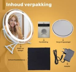 Great's® Make Up Spiegel Met LED Verlichting- ⌀ 40cm - Visagie Spiegel Rond - Extra Close Up Spiegeltje 10x - Wit 15 Great's® Make Up Spiegel Met LED Verlichting- ⌀ 40cm - Visagie Spiegel Rond - Extra Close Up Spiegeltje 10x - Wit -Bekend Cosmetica Winkel 1200x1143 12