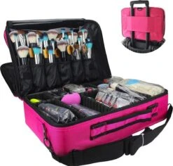 Cosmetica Koffer - Make-up Koffer Met Verstelbare Vakken - Visagie En Nagelstyliste Beauty Koffer - 40x30x14CM - Roze -Bekend Cosmetica Winkel 1200x1146 7