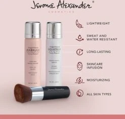 Magic Minerals AirBrush Foundation 3-delige Set By Jerome Alexander – Warm/Beige – Foundation En LiquidSilk Airbrush Primer Kit – Met Gratis Kabuki Kwast - Make-up Met Een Natuurlijke Dekking -Bekend Cosmetica Winkel 1200x1147 2