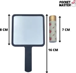 PocketMaster® Make-Up Spiegel / Handspiegel Met Handvat - Zwart - Klein - Compact - Handzaam - 8,0 X 8,0 Cm Spiegeloppervlak -Bekend Cosmetica Winkel 1200x1149 10