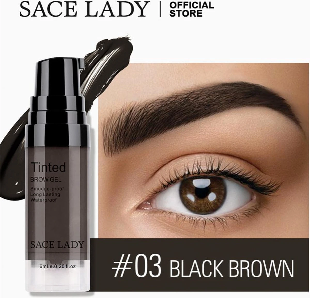 Sace Lady Tattoo Brow Peel-Off Gel - Brow Gel - Wenkbrauw Gel Mascara – Black Brown #03 – Assortiment ‘Het Gemak’ 3 Sace Lady Tattoo Brow Peel-Off Gel - Brow Gel - Wenkbrauw Gel Mascara – Black Brown #03 – Assortiment ‘Het Gemak’