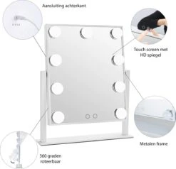 LYVION Hollywood Spiegel Met LED Verlichting - Make-upspiegel - Wit 7 LYVION Hollywood Spiegel Met LED Verlichting - Make-upspiegel - Wit -Bekend Cosmetica Winkel 1200x1157 11