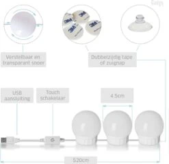 Gadgy Hollywood Spiegel Met Verlichting – Spiegel Met Licht - 10 LED Lampen - Dimbaar (SPIEGEL NIET INBEGREPEN) -Bekend Cosmetica Winkel 1200x1159 49