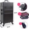 Beautycase / Beautykoffer / Trolley Voor Opbergen Van Uw Persoonlijke Verzorgingsproducten In 3 In 1 Van Aluminium - Bekleed Zwart Fluweel - 8wielen - Kapper - Tattoo - Nagel - Visagie - Make-up - Cosmetica - Schmink - Beauty Case / Beauty Koffer