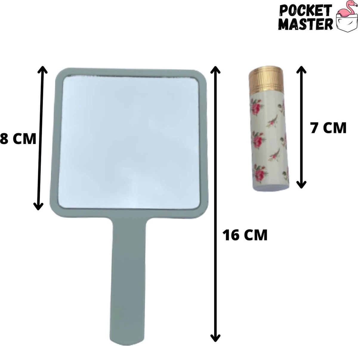 PocketMaster® Make-Up Spiegel / Handspiegel Met Handvat - Licht Groen - Klein - Compact - Handzaam - 8,0 X 8,0 Cm Spiegeloppervlak 4 PocketMaster® Make-Up Spiegel / Handspiegel Met Handvat - Licht Groen - Klein - Compact - Handzaam - 8,0 X 8,0 Cm Spiegeloppervlak - Afbeelding 2