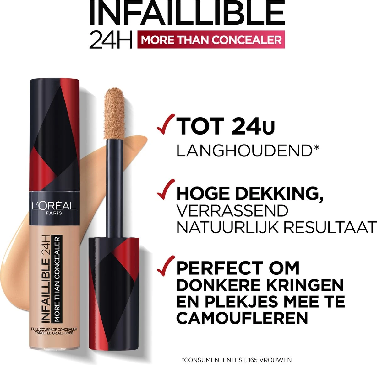 L'Oréal Paris - Infaillible More Than Concealer - 328 Linen - Langhoudende Concealer Met Een Hoge Dekking - 11ml 7 L'Oréal Paris - Infaillible More Than Concealer - 328 Linen - Langhoudende Concealer Met Een Hoge Dekking - 11ml - Afbeelding 5