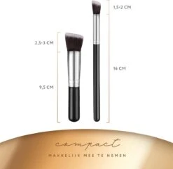 Evvie Set Van 10 Make-up Kwasten Kabuki - Zwart-Zilver -Bekend Cosmetica Winkel 1200x1165 29