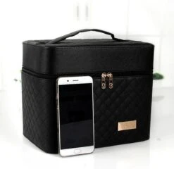 Confibel Make Up Koffer - Uitklapbaar - 5 Opbergbakken - Met Spiegel - Zwart -Bekend Cosmetica Winkel 1200x1167 70