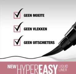Maybelline Hyper Easy Liner Liquid Eyeliner - 800 Knockout Black -Bekend Cosmetica Winkel 1200x1170 35